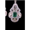 Image 4 : Art Deco "Great Gatsby" Emerald & Diamond Earrings