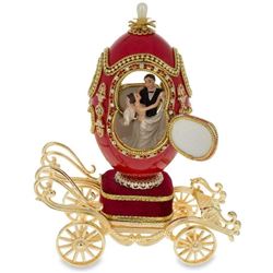 Russian Faberge-Style Royal Imperial Wedding Coach Egg, Music Box