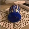 Image 3 : Russian Hand-made Wooden Royal Blue Monogram Egg