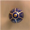 Image 4 : Russian Hand-made Wooden Royal Blue Monogram Egg