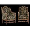 Image 1 : c1880 Pair of Upholstered Walnut Diminutive Wing