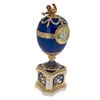 Image 2 : Faberge Inspired 1904 Kelch Chanticleer Blue Enamel Royal Russian Egg with Clock