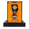 Image 5 : Faberge Inspired 1904 Kelch Chanticleer Blue Enamel Royal Russian Egg with Clock