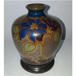 Art Nouveau Gouda Holland Floral Design Pottery Vase