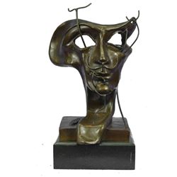 SOFT SELF PORTRAIT WITH GRILLED BACON (1941) by Salvador Dali Surreal Bronze Sculpture 15" x 9"