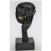 Image 1 : Bronze Metal Sculpture Hand Over Face Mask Dali Surreal Abstract Thinker Disembodied Head 15.5" x 6