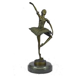 Graceful Prima Ballerina Dancer Bronze Sculpture 13" x 7"