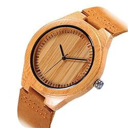 Cucol Wrist Watches Men's Bamboo Wooden With Brown