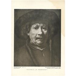 Vintage Early 1900's Half-tone Perry Pictures Print, #728B Portrait of Rembrandt