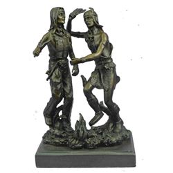 Native American Shaman Medicine Man Ritual Dance Bronze Sculpture 12" x 7"