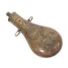 Image 2 : 19thc Embossed Brass Patriotic Emblem Shot Flask