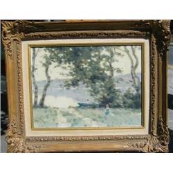 Andre Gisson (French, 1921-2003) Boaters on a riv