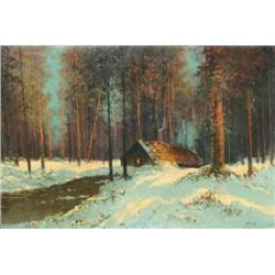 Frank Wallis (American, active 1930s) Cabin in wo