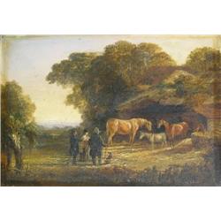 John Dearman (British, - c.1857) Figures and hors