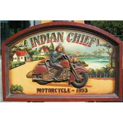 20th Century Folk Art Sign Indian Chief