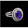 Image 1 : 14KT White and Yellow Gold 3.20 ctw Tanzanite and Diamond Ring