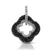 14k White Gold  0.44CTW Diamond and Black Diamonds Pendant