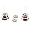 Image 5 : 14k White Gold 3.28 ctw Round Garnet  Simple 7.06mm Stud Earrings