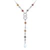 Image 1 : 14k Gold 15.74CTW Diamond Necklace, (SI3-I1/G-H/Multicolor)