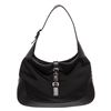 Gucci Black Canvas Leather Trim Jackie Shoulder Bag