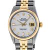 Rolex Mens 2 Tone 14K MOP Diamond 36MM Datejust Wristwatch