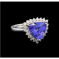 14KT White Gold 2.78 ctw Tanzanite and Diamond Ring