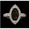 Image 2 : 1.61 ctw Tourmaline and Diamond Ring - 14KT White Gold