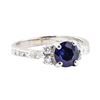 Image 1 : 1.41 ctw Sapphire and Diamond Ring - Platinum