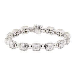 4.20 ctw Diamond Bracelet - 18KT White Gold