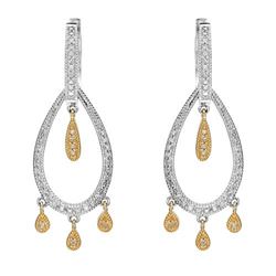 14k Two Tone Gold 0.50CTW Diamond Earrings, (I1-I2/H)