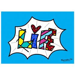 Life Blue Mini Word by Britto, Romero