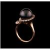 Image 4 : 0.66 ctw Diamond and Pearl Ring - 14KT Rose Gold