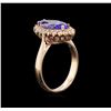 Image 3 : 2.50 ctw Tanzanite and Diamond Ring - 14KT Rose Gold