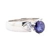 1.66 ctw Sapphire and Diamond Ring - 14KT White Gold