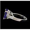 Image 3 : 3.72 ctw Tanzanite and Diamond Ring - 14KT White Gold