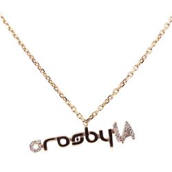 0.10 ctw Diamond  crosbyLA  Pendant with Chain - 14KT Rose Gold