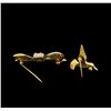 Image 2 : 14KT Yellow Gold Hummingbird and Ribbon Pins