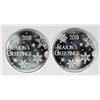 Image 2 : (2) DIFFERENT 2019 CHRISTMAS SILVER ROUNDS