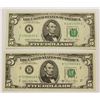 Image 1 : TWO 1981-A $5.00 FEDERAL RESERVE NOTES: