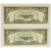 Image 2 : TWO 1981-A $5.00 FEDERAL RESERVE NOTES: