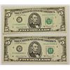 Image 1 : TWO 1981-A $5.00 FEDERAL RESERVE NOTES