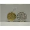 Image 2 : 2 Novelty Bitcoins - Silver & Brass
