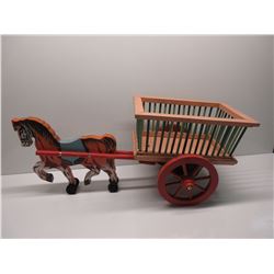 Homemade Wood Horse and Wagon