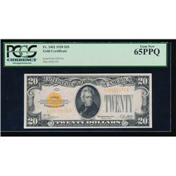 1928 $20 Gold Certificate PCGS 65PPQ