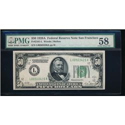 1928A $50 San Francisco Federal Reserve Note PMG 58