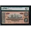 Image 1 : 1864 $20 Confederate States of America Note PMG 62