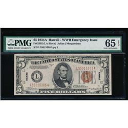 1934A $5 Hawaii Silver Certificate PMG 65EPQ