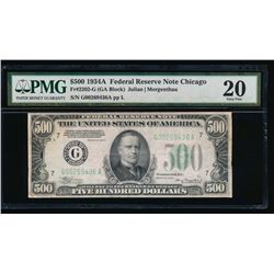 1934A $500 Chicago Federal Reserve Note PMG 20