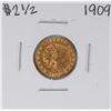 Image 1 : 1909 $2 1/2 Indian Head Quarter Eagle Gold Coin