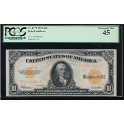 1922 $10 Gold Certificate PCGS 45